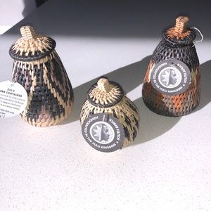 NEW Three Zulu African beer and herb baskets..6”, 5.5”,4”